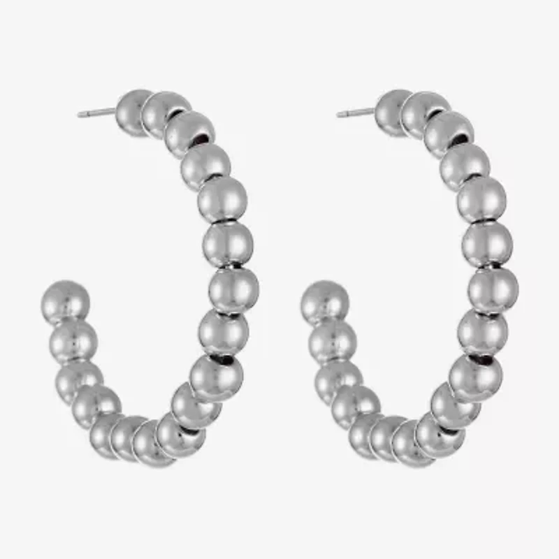 Liz Claiborne Open Womens 28mm Round Hypoallergenic Hoop Earrings