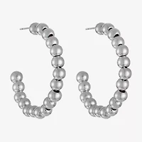 Liz Claiborne Open Womens 28mm Round Hypoallergenic Hoop Earrings