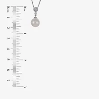 Cultured Freshwater Pearl And Genuine White Topaz Sterling Silver Pendant