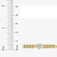 Womens 1/5 CT. Natural White Diamond 10K Gold Over Silver Heart Infinity 7 Inch Tennis Bracelet
