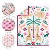 The Peanutshell Bright Safari 5-pc. Crib Bedding Set