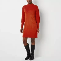 Willow Glenn Womens Long Sleeve Sweater Dress