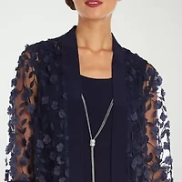 R & M Richards Floral Womens Floral Jacket Dress