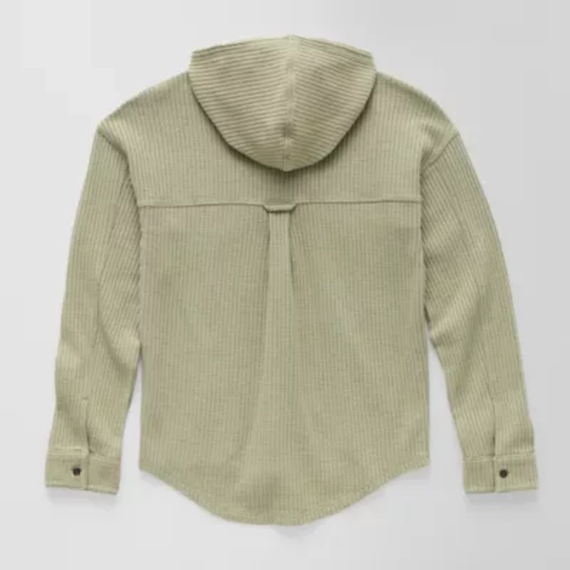 Thereabouts Waffle Little & Big Kid Girls Ultra Lightweight Shirt Jacket