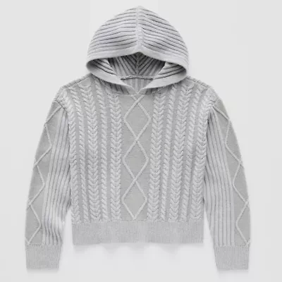 Thereabouts Little & Big Kid Girls Hooded Long Sleeve Pullover Sweater