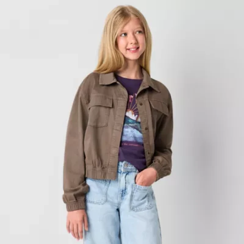 Thereabouts Little & Big Kid Girls Lightweight Utility Jacket