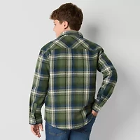 Thereabouts Little & Big Kid Boys Long Sleeve Regular Fit Flannel Shirt