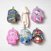 Licensed 5 Piece Super Mario Backpack Set with Character Lunch Bag