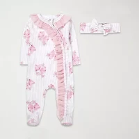 Baby Essentials Girls 2-pc. Bows Sleep and Play