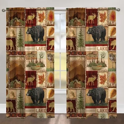 Laural Home Collage Rod Pocket Light-Filtering Single Curtain Panel