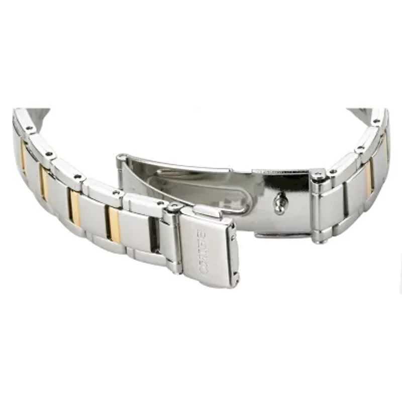 Seiko Womens Two Tone Stainless Steel Bracelet Watch Sut316