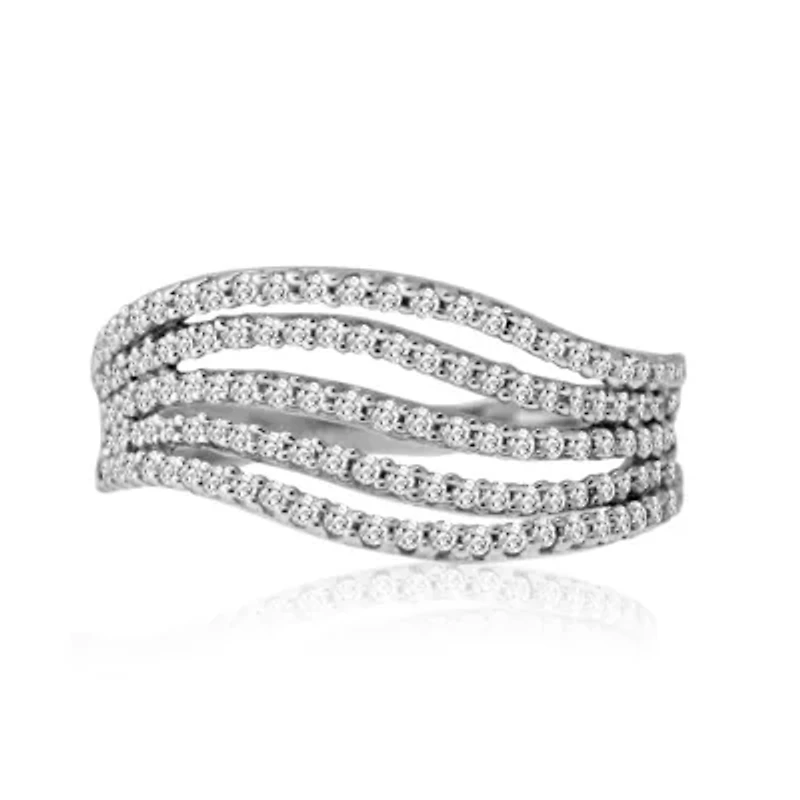 Womens 1/2 CT. T.W. Genuine White Diamond 10K Gold Cocktail Ring