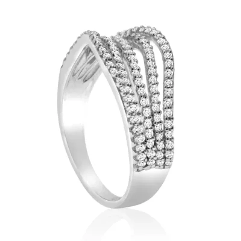 Womens 1/2 CT. T.W. Genuine White Diamond 10K Gold Cocktail Ring