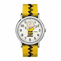 Timex Weekender Peanuts Peanuts Mens Yellow Strap Watch Tw2r41100jt