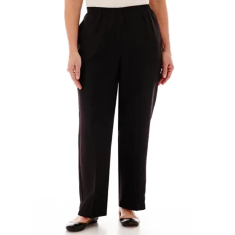 Alfred Dunner Classics Womens Plus Straight Pull-On Pants