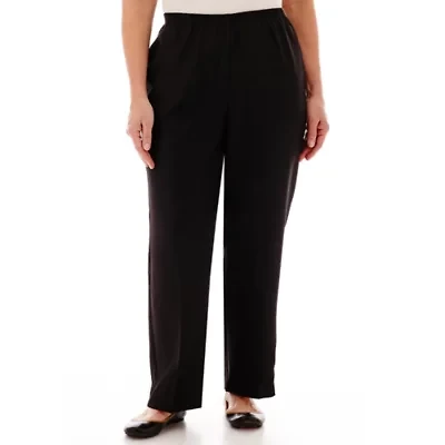 Alfred Dunner Classics Womens Plus Straight Pull-On Pants