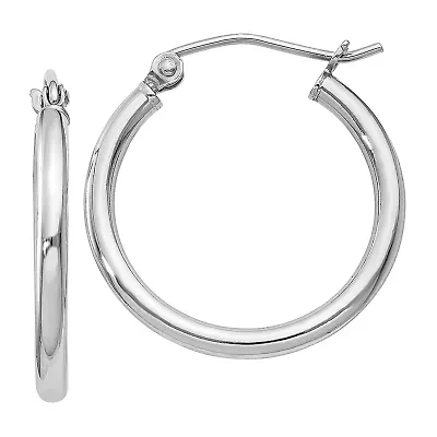 Womens Sterling Silver Titanium 21mm Hoop Earrings