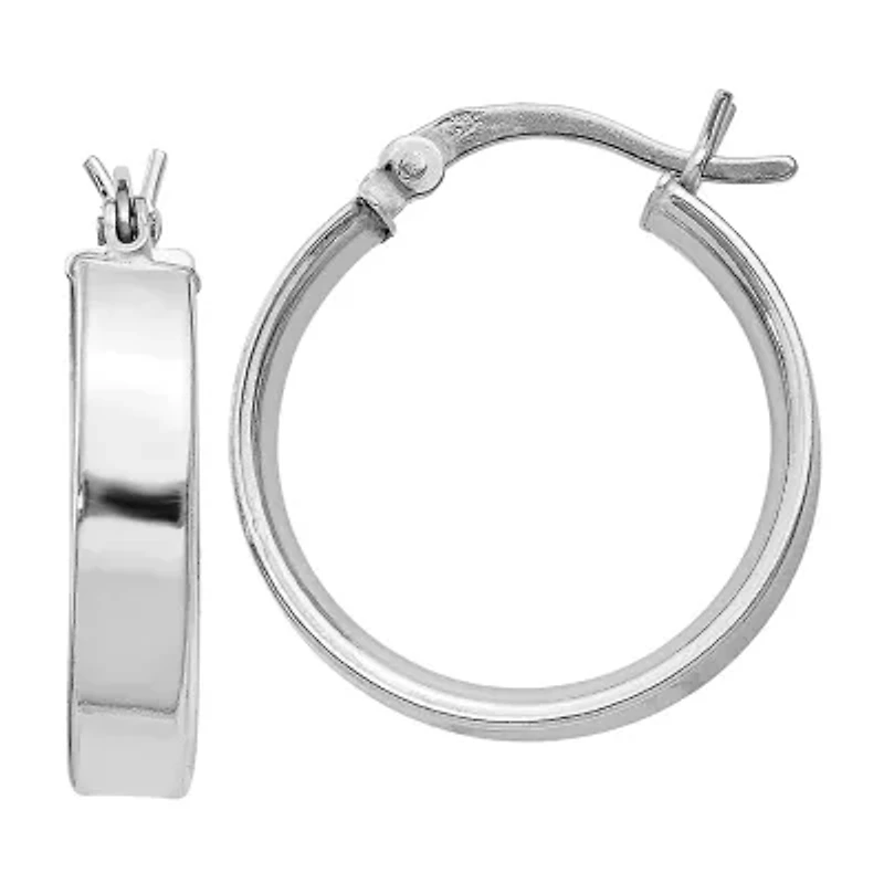 Womens Sterling Silver Titanium 20mm Hoop Earrings