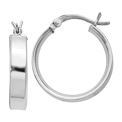 Womens Sterling Silver Titanium 20mm Hoop Earrings