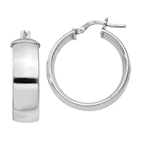 Womens Sterling Silver Titanium 26mm Hoop Earrings