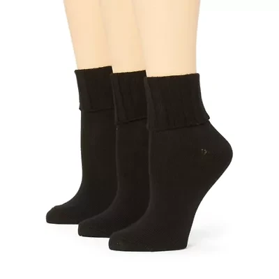 Mixit Ribbed Womens Multi-Pack Turncuff Socks