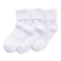 Mixit Ribbed Womens Multi-Pack 3 Pair Turncuff Socks