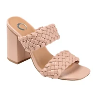 Journee Collection Melissa Womens Round Open Toe Block Heel Pumps