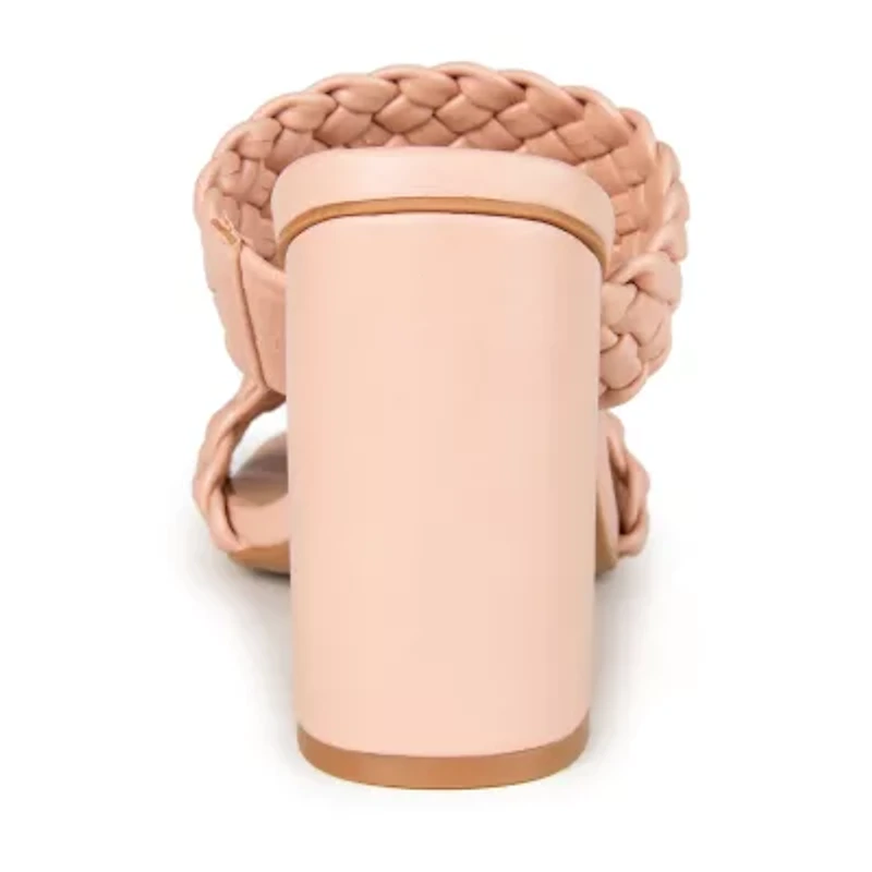 Journee Collection Melissa Womens Round Open Toe Block Heel Pumps