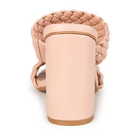 Journee Collection Melissa Womens Round Open Toe Block Heel Pumps