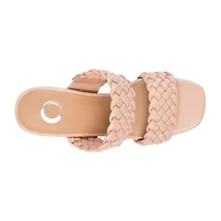 Journee Collection Melissa Womens Round Open Toe Block Heel Pumps