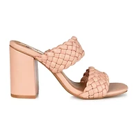 Journee Collection Melissa Womens Round Open Toe Block Heel Pumps