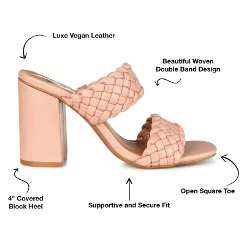 Journee Collection Melissa Womens Round Open Toe Block Heel Pumps