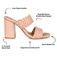 Journee Collection Melissa Womens Round Open Toe Block Heel Pumps