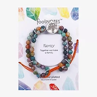 Footnotes Family Womens Multi Color Jasper Round Beaded Bracelet