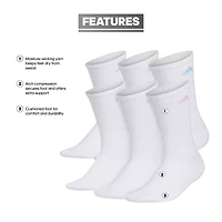 adidas Cushioned Womens 6 Pair Crew Socks