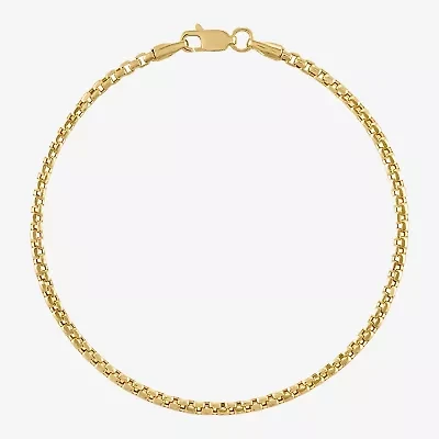 Unisex Adult 14K Gold Solid Box Chain Bracelet
