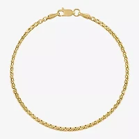 Unisex Adult 14K Gold Solid Box Chain Bracelet