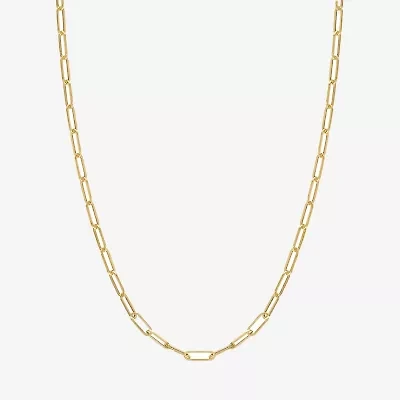 Unisex Adult 20 - 24 Inch 14K Gold Link Necklace Paperclip