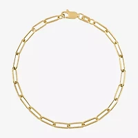 Unisex Adult 14K Gold Semisolid Paperclip Chain Bracelet