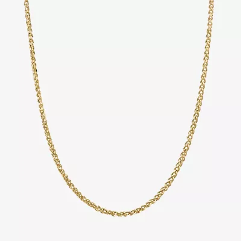 Unisex Adult 14K Gold 20 Inch Wheat Chain Necklace