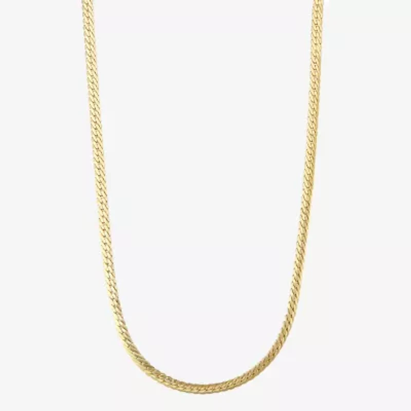 Unisex Adult 10K Gold Inch Herringbone Chain Necklace