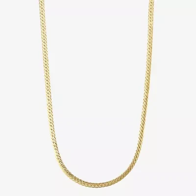 Unisex Adult 10K Gold Inch Herringbone Chain Necklace