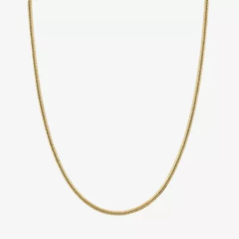 Unisex Adult 10K Gold 24 Inch Snake Chain Necklace
