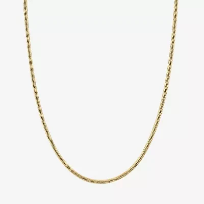 Unisex Adult 10K Gold 24 Inch Snake Chain Necklace