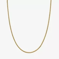 Unisex Adult 10K Gold 24 Inch Snake Chain Necklace