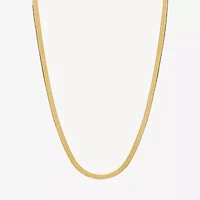 Unisex Adult 10K Gold 20 Inch Herringbone Chain Necklace