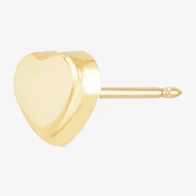 Gold Opulence 14K Gold 7mm Heart Stud Earrings
