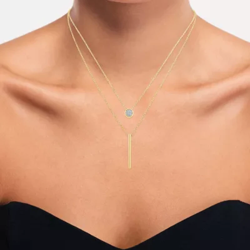 YES, PLEASE! 2-pc. Diamond-Accent Bar Necklace Set in Sterling Silver or 14K Gold Over Silver