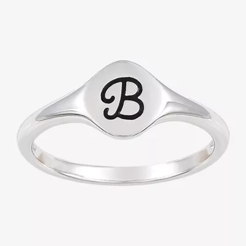 Womens Sterling Silver Signet Ring