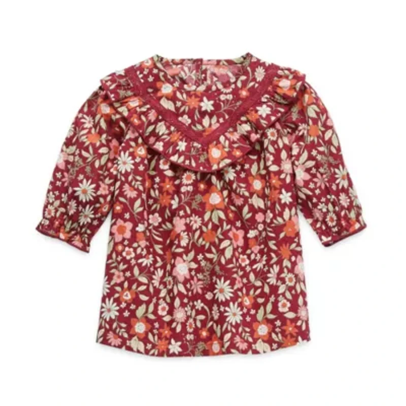 Okie Dokie Baby Girls Long Sleeve A-Line Dress